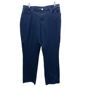 Jones New York Signature Stretch Navy Blue Ankle Jeans Pants 14 Women's